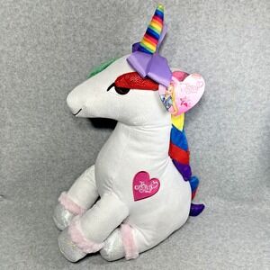 JoJo Siwa Unicorn Plush Pillow Nickelodeon‎ 2019 Sparkle Bow Rainbow CLEAN Tag